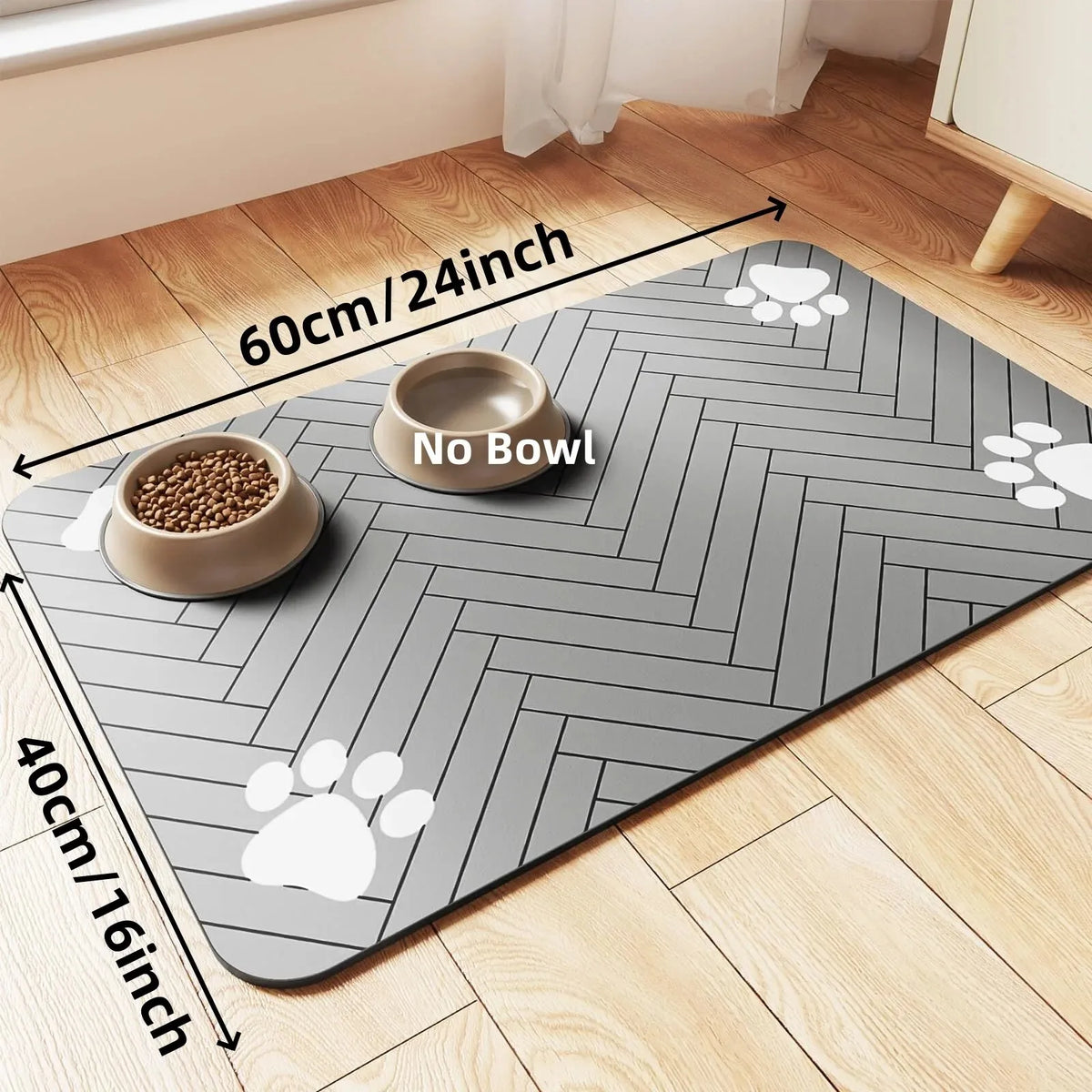 Pet Feeding Mat-Absorbent Pet Placemat Rubber Backing Quick Dry Water for Dog Cat for Food and Water Bowl Waterproof Mat