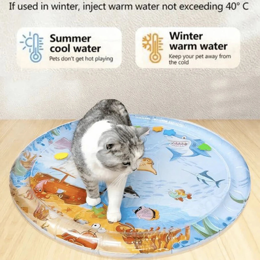Summer Pet Cooling Thickened Sea Ocean Decor Inflatable Water Playmat Fish Mat
