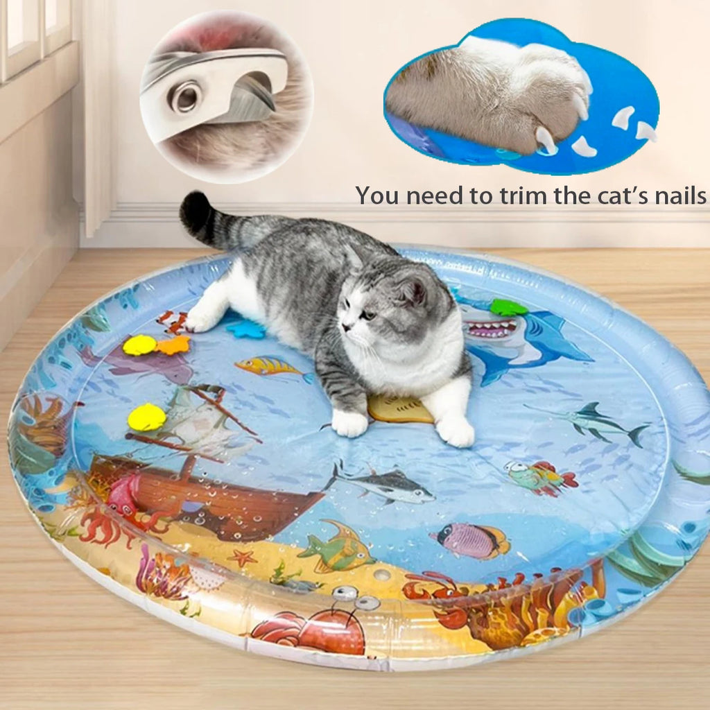 Summer Pet Cooling Thickened Sea Ocean Decor Inflatable Water Playmat Fish Mat