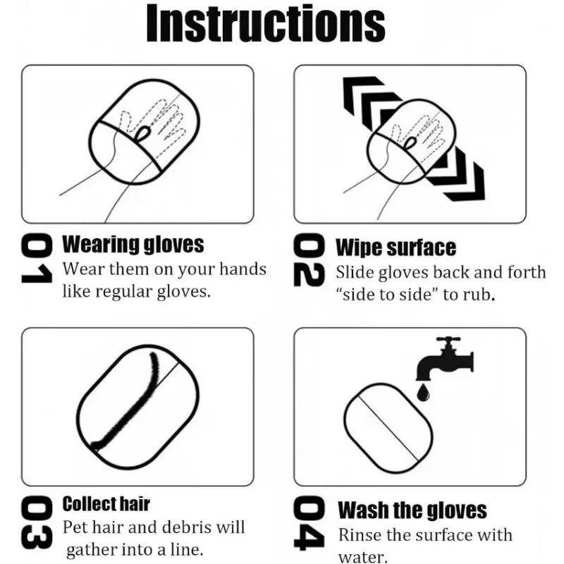 Pet Dehairing Portable Washable Clothes Gloves Cleaning Hair Remover