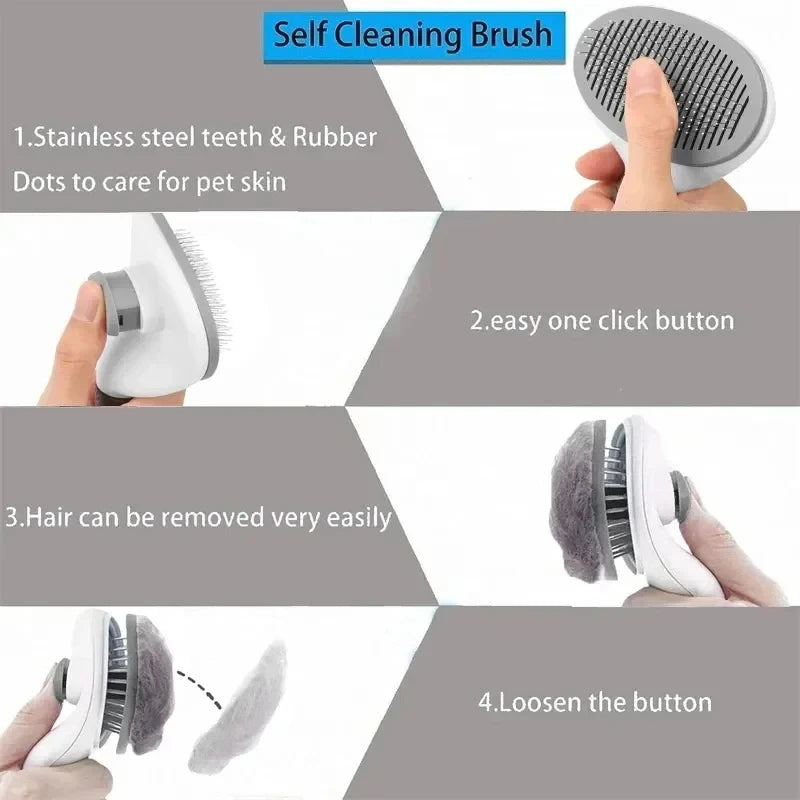 Pet Dog Brush Cat Comb Self Cleaning Pet Hair Remover For Dogs Cats Grooming Tools Pets De-matting Comb Brush