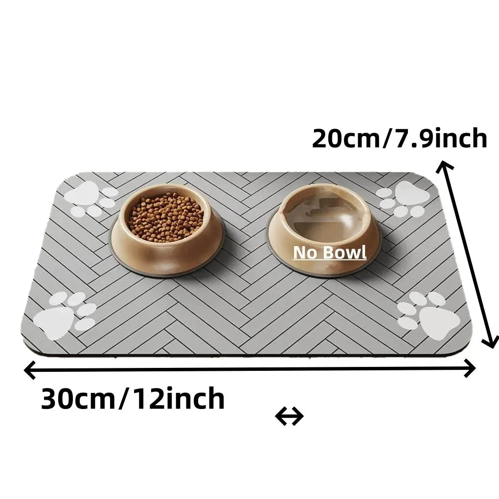 Pet Feeding Mat-Absorbent Pet Placemat Rubber Backing Quick Dry Water for Dog Cat for Food and Water Bowl Waterproof Mat