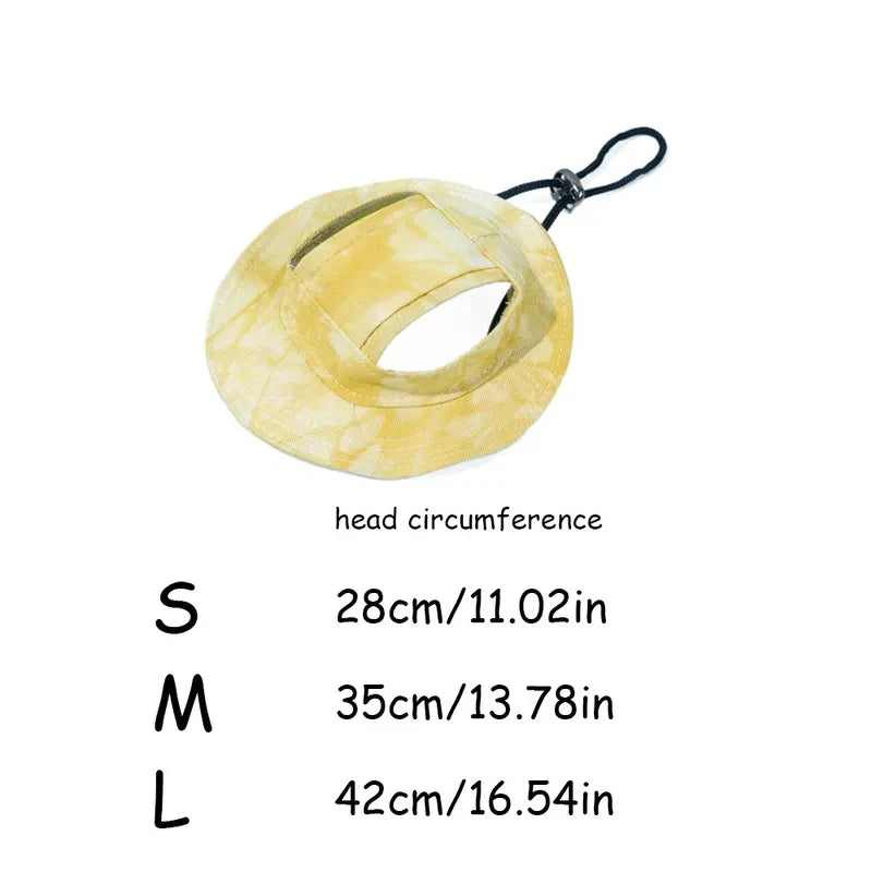Summer Pet Cat Sun with Ear Holes Cute Kitten Fisherman Cap UV Protection Breathable Outdoor Sunshade Hat