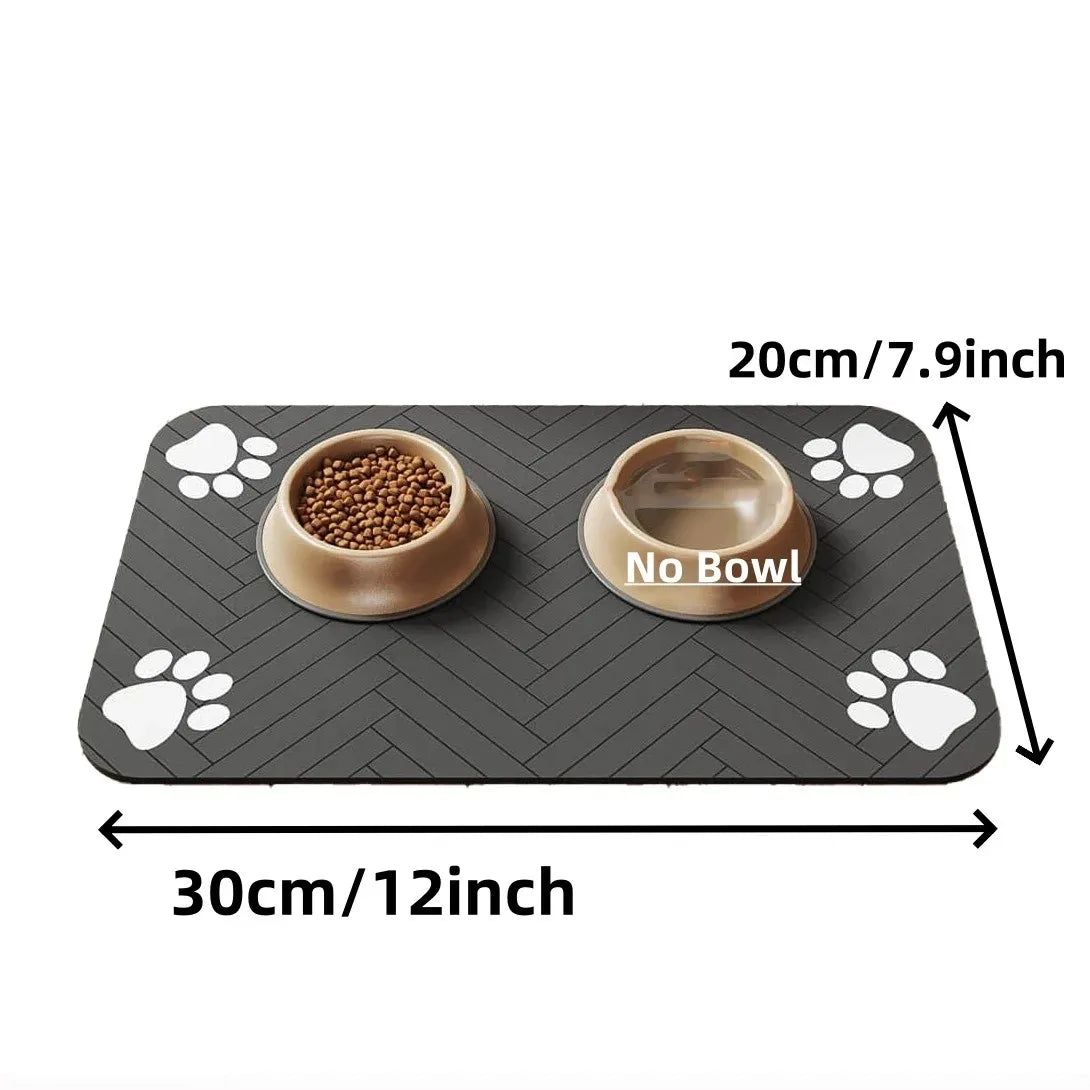 Pet Feeding Mat-Absorbent Pet Placemat Rubber Backing Quick Dry Water for Dog Cat for Food and Water Bowl Waterproof Mat