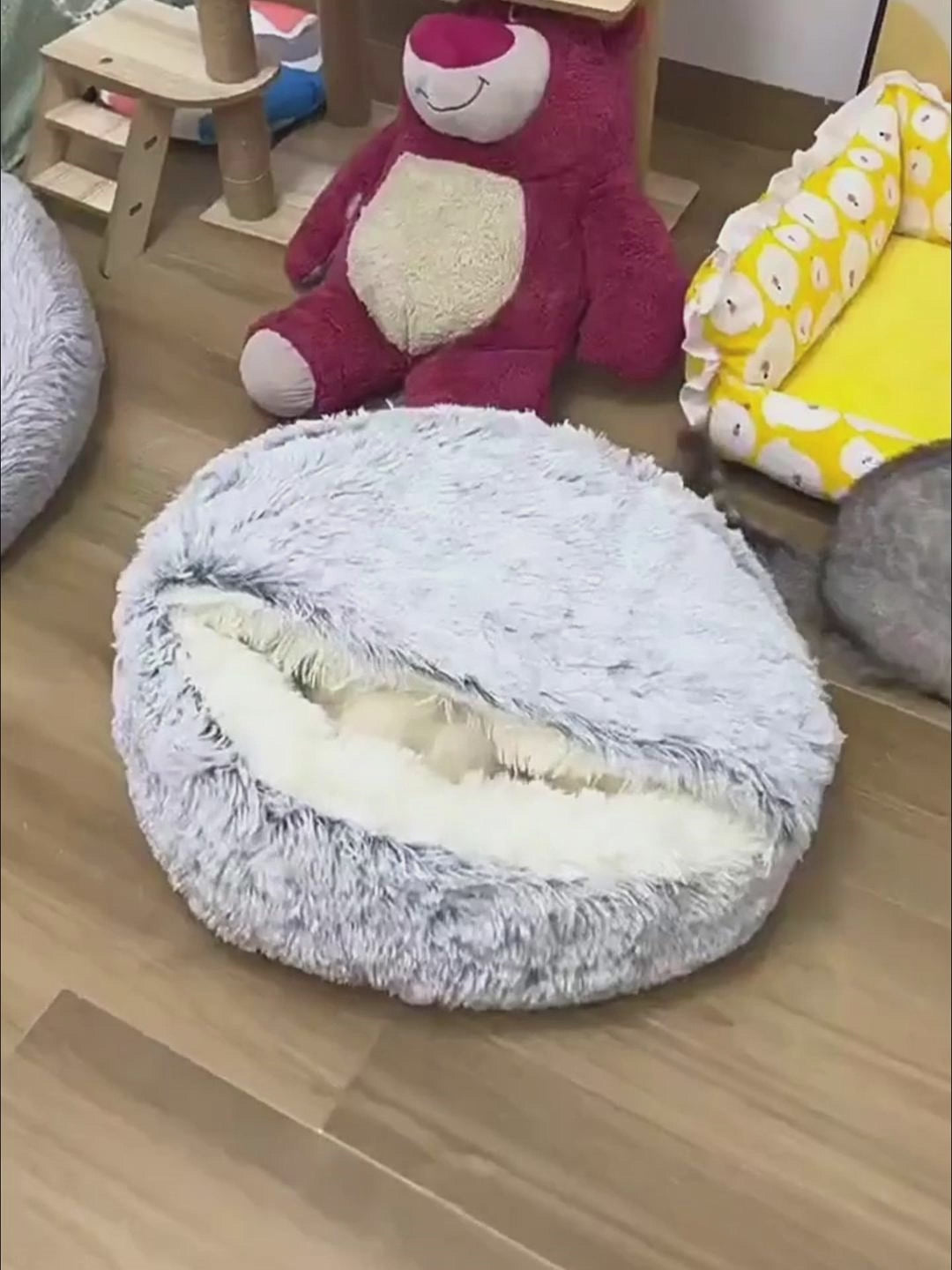 2 In 1 Dog And Pet Winter Autumn Round Plush Warm Soft Pet Bed